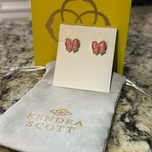 Kendra Scott Pink Butterfly Stud Earrings
